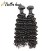 Indisk våt och vågig djup våg hår väft förlängning mänskligt hår väv naturlig färg 3pcs / mycket full nagicle gratis frakt bellahair