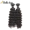 Indiano molhado e ondulado de profundidade de cabelo de trama de cabelo de trama de cabelo humano tecer cor natural 3 pçs / lote cutícula completa bellahair