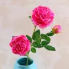 Moda 3 głowy 65 * 8 cm sztuczne kwiaty piwonia bukiet 12Colors jedwabny bukiet ślubny żywy fałszywy róża do ślubu T2i256