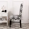 1/2 / 4 pcs Cadeira Spandex Stretch Elastic Slipcovers Impresso Cadeira de assento Capas para sala de jantar Cozinha Casamento Banquete Hotel