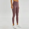 LU-32 Frauen Yoga ausrichten Hose Solid Color Sports Fitnessstudio Wear Leggings hohe Taille Elastizität Fitness Dame insgesamt Strumpfhosen Training