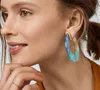 Circle Hoop Earrings for Women chandeliers C Shape Colorful Joint Acrylic Acetate Earings European and American Jewelry