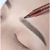 Suake Tint My 4-Tip Wenkbrauw Liquid wenkbrauw Potlood Waterdichte Micro-Blading Vork Tip Fine Sketch Eye Brow Tattoo Tint Pen 120 Stks / partij DHL