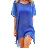 2019 Nieuwe Chiffon Kwasten Strandkleding Vrouwen Badpak Cover Up Badmode Badpakken Zomer Mini Jurk Losse Effen Pareo Cover Ups7752069