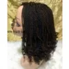 180density Short Kinky Twist Black Brown Bury Africa American Crochet Braids Synthetic Braiding Lace Front Wig with Baby Hair