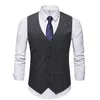 Custom Made Mäns Vest Styles Striped Fabric Single-breasted Herrkläder Västar Bästa Mens Västar Men Vest Tops Sale