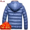 New Winter Jacket men 6XL 7XL 8XL Casual Mens Jackets And Coats Outwear cotton padded Parka Men windbreaker hooded Male Clothes CJ191203