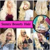 Dhgate Remy Hair Brasilianer 613 Blondes Haar 3 Bündel Webart Körperwelle rein # 613 Honig Blondine 100% 8-30 cm Human Haare Erweiterungen Nadula