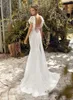 Nyaste sexiga fantastiska smala sjöjungfrun klänningar v hals kort ärm sequined rygglös bröllopsklänning brudklänningar vestidos de noiva 0430