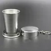 75ML 250ML Mini Stainless Steel Cup Portable Travel Folding Collapsible Cup Telescopic Wine Drinking Glasses for Home Kitchen Bar DLH066