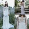 Lihi Hod 2020 New Wedding Dresses V Neck Long Sleeve Lace Boho Bridal Gowns See Through Backless Beach Country Trumpet Wedding Dress Simple