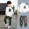 Perakende Ucuz erkek bebek Kamuflaj spor eşofman 2 adet kıyafetler suits (t-shirt + pantolon) çocuklar eşofman çocuk butik giyim setleri