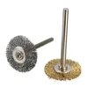 44 morceaux mini fil de brosse à brosse de brosse de brosse en laiton en acier en acier Set 1 / 8inch (3mm) (3mm) Shank for Power Dremel Tools rotatifs Polissage BUF1