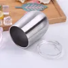 12oz Wine Tumbler Stainless Steel Wine Glasses Egg Cups Colourful Stemless Wine Glasses with Lid Shatter-proof Vacuum Egg Shape c05