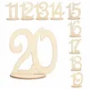 Wooden Table Number 1-20 Wood Wedding Table Numbers with Holder Base for Wedding Party Home Decoration Vintage Birthday Event Banquet