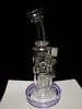 2024 Purple Klein Straight Fab Egg Glass Bong Matrix Perc 14mm Joint Smoking Water Pipe Glass Bong Recycler Oil Rigs Dab Rig Glass Pipes