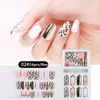 24pcs Couverture complète Faux pointes d'ongle Réutilisables Faux Nail Art Forme Taille de taille mixte Toues de taille avec adhésif Autocollant Tool 2288159