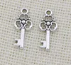 200Pcs/lot alloy Key Charms Antique silver Charms Pendant For necklace Jewelry Making findings 22x10mm
