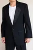 2020 Handsome One Button Men's Suits Black Peaked Lapel Groom Tuxedos Best Man Wedding Prom Party Blazer Suits (Jacket+Pants)