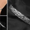 925 Sterling Silver Plated Bangle Armband Charm Star Snowflake Cuff Bangles Armband smycken för kvinnor