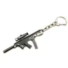 Whole 50pcs Lot Game Gun Model Key Chain Metal Alloy Key Rings Keys Holders Size 6cm Blister Card Package Key Chains216G