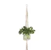 Blomkruka hängande korg växt hängare krok blomma pott handgjord stickning naturlig fin sladdplanter hållare korg balkong dekoration sn442
