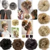 Hårtillbehör Curly Messy Bun Piece Scrunchie Updo Cover Extensions Real As Human Wig Ring Få More7511111