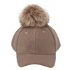 Mode Vrouw Nieuwe Mutsen Winter Warm Verstelbare Haarbal Baseball Cap Hoed Gorras Hombre Pet Homme Beanie Warmer1072127