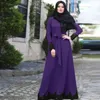 이슬람 Abaya Hijab 드레스 여성 모로코 Kaftan 레이스 업 Sundress 이슬람 의류 터키 맥시 파티 Vestidos Dubai Djellaba Jubah