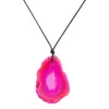 Natural agate piece color original stone pendant necklace fashion unique gem jewelry