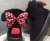 Hot Sale-Senaste Luxury Design Kort Baby Boy Girl Kvinnor Kids Bow-Tie Snow Boots Päls Integrated Håll varma Stövlar EU-storlek 25-41