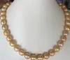 Elegantes 10-11 mm Südseegold, barocke Perlenkette 18 Zoll 14k