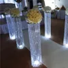 Luxe Rhinstones Luxe Fleur Vase Cristal Perlé Piliers De Plancher Grand Lustre Pièce Maîtresse Fleur De Luxe Stand De Mariage Événement Décoration