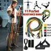 11pcs Set Pull Rope Fitness Exercices Bandes de résistance Tubes de latex pédale Ex277a