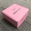 Пользовательский бренд логотип печати розовый пользовательский гофрированный коробка доставки розовый цвет логотип печати блокировка почтовой упаковки рассылки