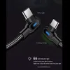 Dubbel armbåge Typ-C Micro USB-kablar Fast CHARGE 90 graders kabel med ljus för Samsung Huawei Snabbkabel för Allmobile Phone Snabb Laddare