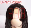 Brazilian Highlight Ombre Human Hair U part Wigs for Black Women 150Density Non Lace Remy Hair Wigs Middle Open Upart Wigs