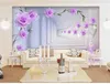 Téléphone 3d papier peint Rose Rose 3D espace étendu salon chambre fond décoration murale papier peint Mural