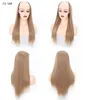 Extensions de cheveux 24 pouces Noir Blond Long Clip Postiche Clip en Une Pièce 14 Couleurs Réel Naturel Épais Droit Synthétique