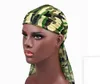 9 couleurs unisexe hommes Durags Bandana Turban chapeau Camouflage imprimé longue queue Pirate casquette chapeaux accessoires pour cheveux