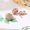 Orecchino a bottone in oro rosa 18 carati Scatola originale per orecchini in argento 925 con diamanti CZ in cristallo per le donne Regalo di nozze3818899