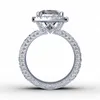Luksusowa Moda Proste 925 Standard Srebrny Biały pierścionek Diamentowy Pierścionek Ślubny Rozmiar 6-10