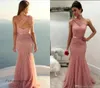 2019 Nyaste Chic One Shoulder Blush Pink Prom Dress Ärmlös Lång Formell Holidays Wear Graduation Evening Party Gown Custom Made Plus Size