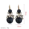 Fashion- dangle earrings for women western fashion diamonds chandelier earring girl new year jewelry gift 4 colors red black white blue