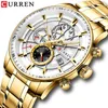 Montre-bracelets regarder les hommes Top Gold Sport Imperproofing Quartz Watches Mens Chronograph Date Horloge masculine Regios Masculino275p