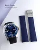 21mm New Black Blue Waterproof Diving Silicone Rubber Watch Straps Fold Buckle for L3 Hydro Conquest Watch Tools237c