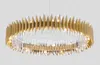 Ny design kristall lampa ljuskrona modern ring guld LED ljuskronor belysning fixture vardagsrum guld cristal glans myy