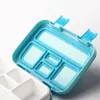 Lunchbox Food Box Voedsel Container Sandwich Vijf vier Grid Flip Multi Grid Plastic Draagbaar voor Office School