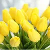 1PC PU Tulipas Flores artificiais real toque Artificiales Para Decora Mini Tulip para casa casamento decoração flores