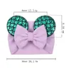 Big Bow Wide Haidband Lindo Baby Girl Accesorios para el cabello Sequine Mouse Head Bandband de niña de la oreja 16 Colors Nuevos vacaciones de diseño Costu9430075